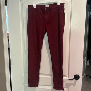Burgundy skinny jeans